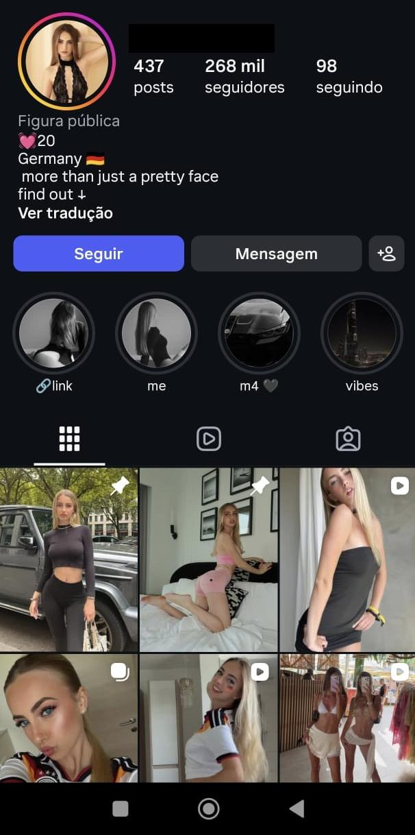 Exemplo de perfil criado com IA